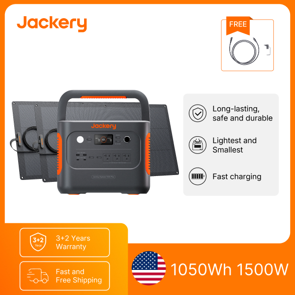Solar Emergency Charger - Jackery E1000AC 1050Wh tragbare Powerstation mit