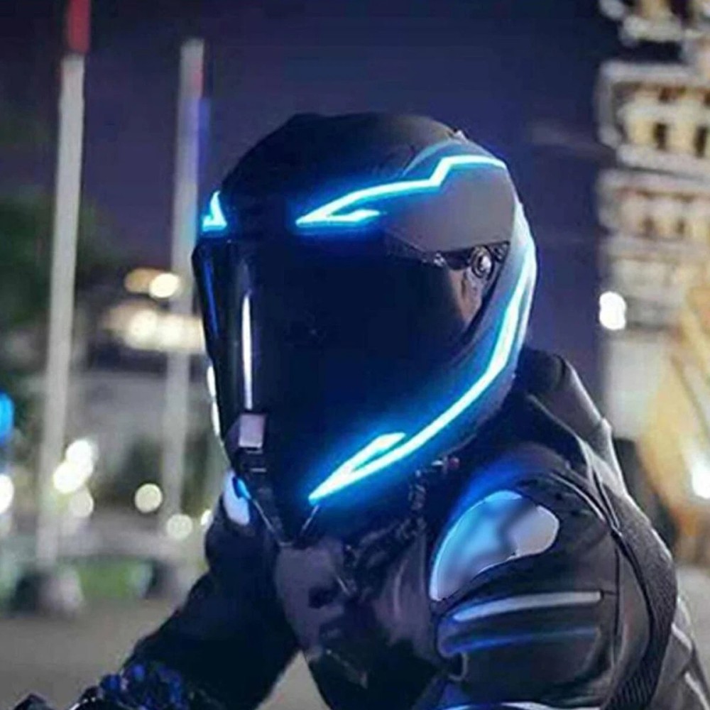 Sos Light Strobe - Wasserdichter Motorradhelm LED EL-Lichtstreifen, 4-Modus-Blinklicht-Warnsticker, Nachtsicherheits-Beleuchtungsset